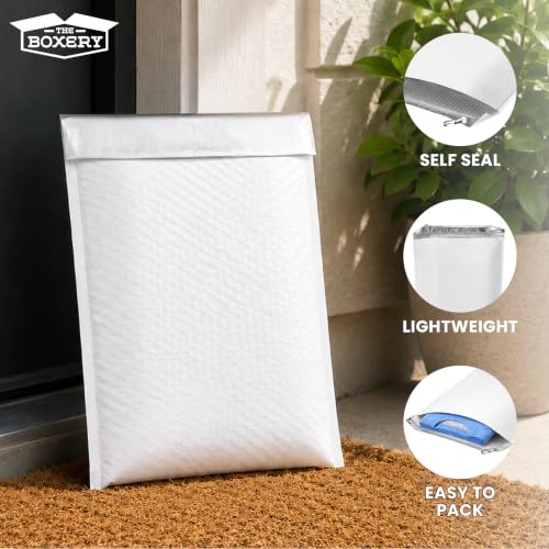 The Boxery 6x10" #0 Poly Bubble Mailers 250 Pack, Padded Envelopes, Self Seal, Waterproof Shipping Bags for Shipping & Packaging - size: #0 6x10'' (250)