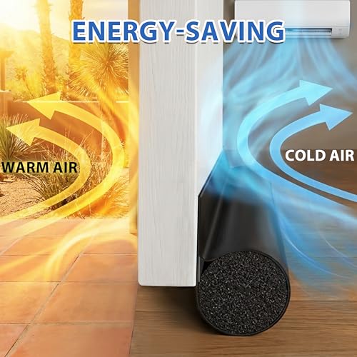 MAXTID Door Draft Stopper 36 Inch Black Adjustable Door Draft Blocker Front Door Draft Guard for Bottom of Doors Weather Stripping Door Seal Strip (Pack of 2) - color: Black, size: 36 inch (Pack of 2)