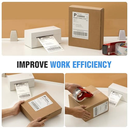 Fanfold 4" x 6" Direct Thermal Labels 2000 Thermal Printer Paper 4 Stacks Shipping Labels - style: 2000 Labels-White