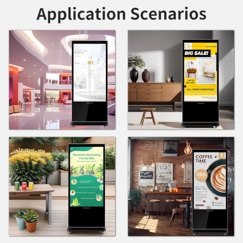 43" Digital Signage Displays, 4K LCD Touch Screen Floor Standing Display - size: 43 inch