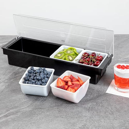 Restaurantware-CADDY INSERTS ONLY: Bar Lux 1.6 Pint Inserts For Condiment Dispensers, 4 Replacement Inserts For Garnish Caddies - Condiment Caddy Sold Separately, Sturdy, White Plastic Tray Inserts - size: 1.5 Pint