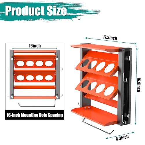 EVERHANGER Spray Can Holder, Lube Can Wall Mount Storage Rack - size: 17.3in for 8 Cans