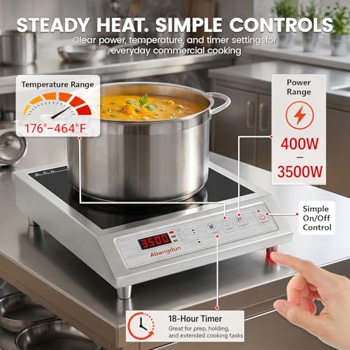 3500W Commercial Induction Cooktop, 220V Induction Hot Plate