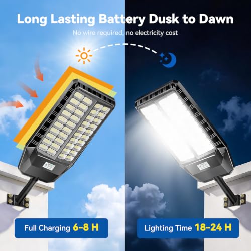 CEDIO 10000W Solar Street Lights Outdoor Waterproof with Motion Sensor