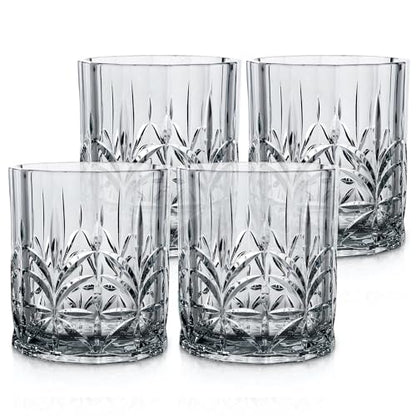 BELLAFORTE Shatterproof Tritan Plastic Short Tumbler, Set of 4, 13oz - Myrtle Beach Unbreakable Crystal Cut Old Fashioned Drinking Glasses for Party, Gifting - BPA Free - Dishwasher Safe - Smok Grey - color: Smoke Grey