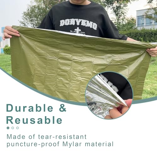 Emergency Sleeping Bag Survival Bag 3 Pack | Thermal Waterproof Mylar Bivy Sack for Adults | Portable Emergency Sleeping Bags for Survival, Extreme Cold, Camping, Hiking, and Outdoor Emergency Gear