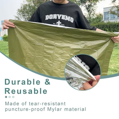 Emergency Sleeping Bag Survival Bag 3 Pack | Thermal Waterproof Mylar Bivy Sack for Adults | Portable Emergency Sleeping Bags for Survival, Extreme Cold, Camping, Hiking, and Outdoor Emergency Gear