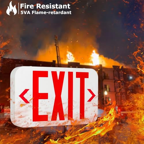 LIT-PaTH Emergency Exit Sign for Business, Battery Backup, 6 Pack - size: 6-pack
