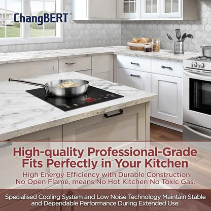 ChangBERT Built-in & Countertop Induction Cooktop, NSF-Certified Commercial Grade Single Induction Burner, Large 8” Heating Coil, Low Noise, Precise Temperature Control for Apartments RVs Food Station - style: Countertop & Built in 1800W