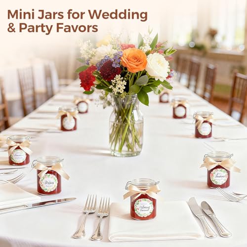 ComSaf Small Mason Glass Jars with Airtight Lids 8 oz 6 Pack Pantry - size: 8 fl oz x 6