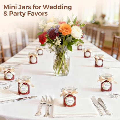 ComSaf Small 8 oz Glass Jars with Airtight Lids 12 Pack Jam Pantry - size: 8oz*12