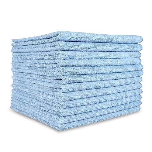 Microfiber Cleaning Towel, 16x16 Blue, Pack of 180 Pieces - color: Blue, size: 180 pieces