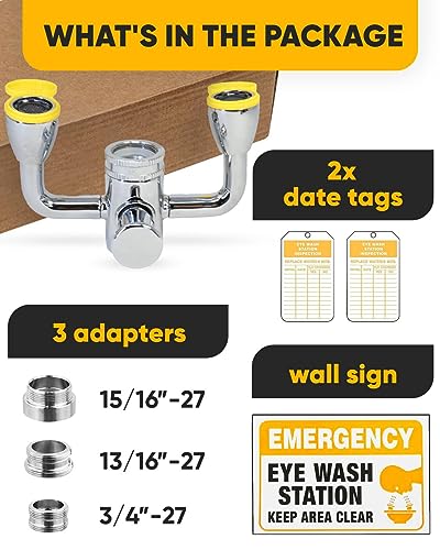 Eye Wash Kit, Push Style Eye Wash Units - 1 Pack - Yellow - color: Yellow, size: Pack of 1