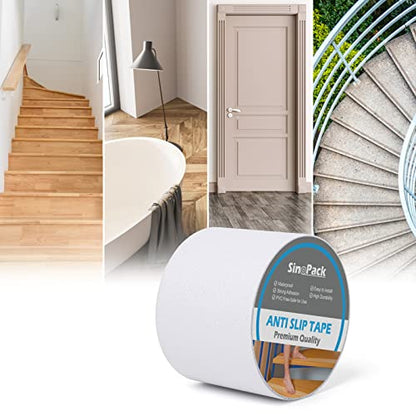 Clear Non Skid Tape 4Inch x 30FT Grip Tape Heavy Duty Waterproof Non Slip Roll Easy to Cut Waterproof for Stairs Safety Non Skid, Comfortable for Bare Foot - color: Clear