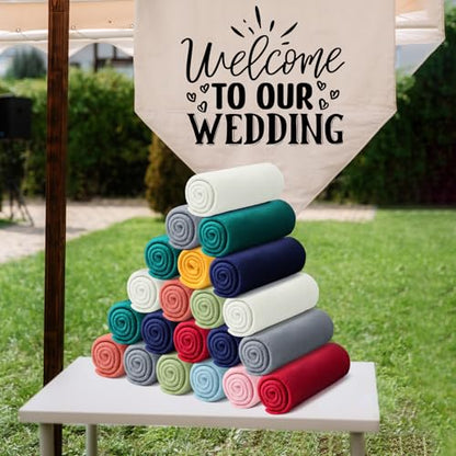 Kinlop 60 Packs Throw Blanket Bulk 60 x 50 Inch Fleece Throw Soft Blankets Warm Cozy Lightweight Plush Blanket for Bed Couch Sofa Pet Office Wedding Gifts Travel Camping (Classic Color) - color: Classic Color