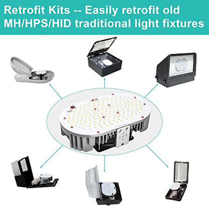 OSTEK 150W LED Shoebox Retrofit Kit – 20,250LM 5000K, E39 Mogul Base, Replaces 600W MH/HPS/HID Bulbs, LED Retrofit Light for Parking Lots, Tennis Courts & Street Lighting