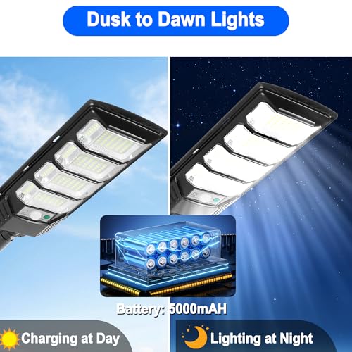 FOWSEEK Solar Lights Outdoor Waterproof, 2 Pack Solar Street Lights 12000 Lumen with Motion Sensor, Flood Security Light with Remote Control Dusk to Dawn Commercial Lighting for Yard Path 192LED - size: 196LED 2Pack