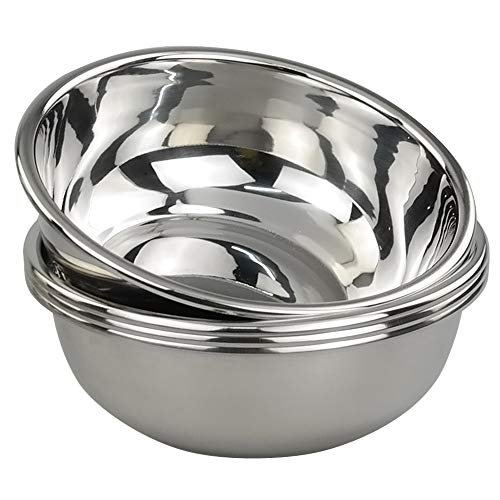 4 Packs Stainless Steel Mixing Bowls for Prep, 9.6" x 3.5"