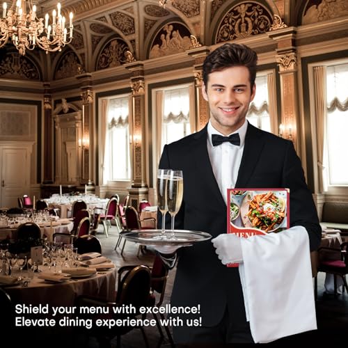 Menu Covers 8.5 x 11 | Restaurant Recipe Menu Covers Transparent Restaurant Menu Covers for Kitchen, Drink, Wine Menu Covers Burgundy (10, 8.5"x 11" (2 Page, 4 View)) - size: 8.5"x 11" (2 Page, 4 View)
