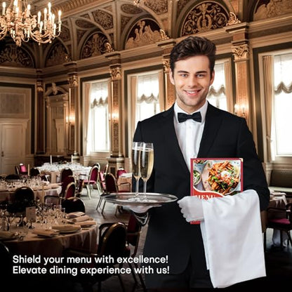Menu Covers 8.5 x 11 | Restaurant Recipe Menu Covers Transparent Restaurant Menu Covers for Kitchen, Drink, Wine Menu Covers Burgundy (10, 8.5"x 11" (2 Page, 4 View)) - size: 8.5"x 11" (2 Page, 4 View)