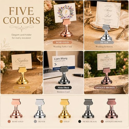 ERYTLLY 36 PK Place Card Holders 1.7 inches Table Card Holder Steel Card Holders for Weddings,Birthdays,Photos, Memo Notes, Restaurants (Silver 36PK) - color: Silver 36PK