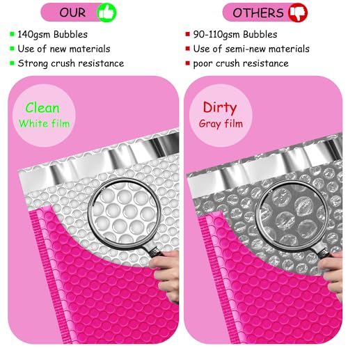 Bubble Mailers 8.5x12'' 25 Pack, Rose Red Padded Envelopes, Self Sealing Strong Adhesion Shipping Envelopes, Waterproof Mailing Envelopes, Cushioning Bubble Envelopes Usable Size 8.5x11" - color: Rose Red, size: 8.5x12" 25Pcs
