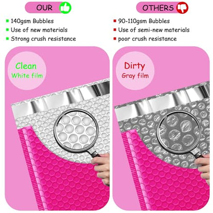 Bubble Mailers 8.5x12'' 25 Pack, Rose Red Padded Envelopes, Self Sealing Strong Adhesion Shipping Envelopes, Waterproof Mailing Envelopes, Cushioning Bubble Envelopes Usable Size 8.5x11" - color: Rose Red, size: 8.5x12" 25Pcs