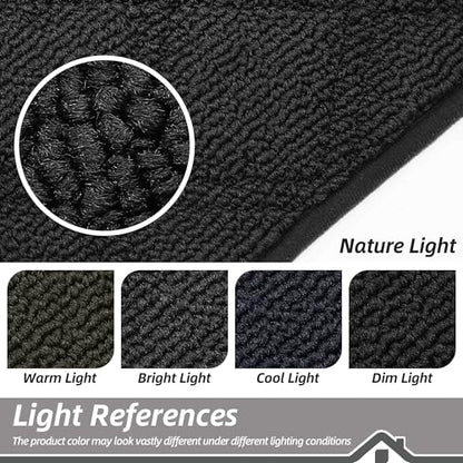 BEQHAUSE Dirt Trapper Door Mat 24" x 36" Non-Slip Washable, Black - color: Black, size: 24" X 36" (Rectangular)