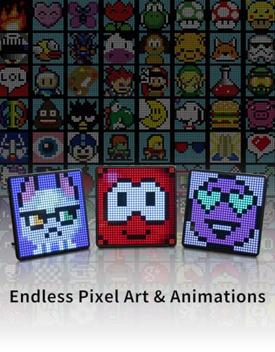 Divoom Pixoo-Max Pixel Display, APP Cellphone Control Display with 32 X 32 Programmable LED Screen for Home Decoration, Business Advertisement