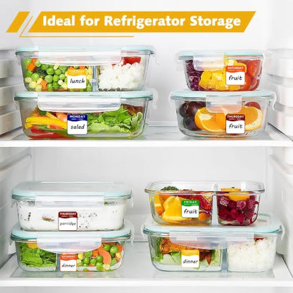 Date Stickers for Food, 7000 Pcs 1" Removable Day of the Week Food Labels in English/Español/Français with Dispenser, Monday-Sunday Date Stickers for Restaurant Kitchen Containers - color: Dispenser Set Square
