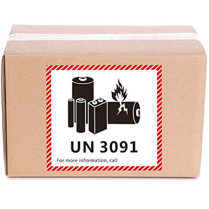 HYBSK 50PCS 4.7" x 4.3" Lithium Ion Battery Transport Caution Warning Labels for Shipping (UN3091) - size: UN3091