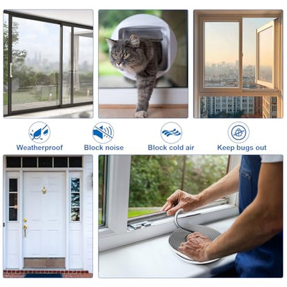 33 Ft Weather Stripping for Windows Doors 0.35" Wide x 0.35" Thick - size: 0.35'' Wide X 0.35'' Thick