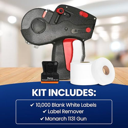 Monarch 1131 Pricing Gun with Labels Starter Kit: Includes Price Gun, 10,000 White Pricing Labels and Preloaded Inker - color: 10,000 White Labels