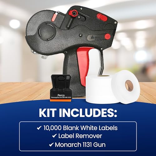 Monarch 1131 Pricing Gun with Labels Starter Kit: Includes Price Gun, 10,000 White Pricing Labels and Preloaded Inker - color: 10,000 White Labels