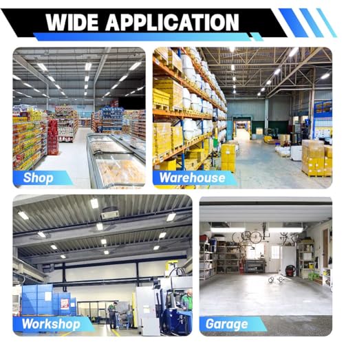 Allsmartlife LED Linear High Bay Shop Light 2-Pack, 200W 27000LM 5000K Daylight 0-10V Dimmable, Adjustable Led High Bay Lighting Fixtures for Garage Warehouse Workshop ETL