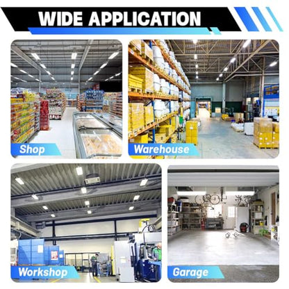 Allsmartlife LED Linear High Bay Shop Light 2-Pack, 200W 27000LM 5000K Daylight 0-10V Dimmable, Adjustable Led High Bay Lighting Fixtures for Garage Warehouse Workshop ETL