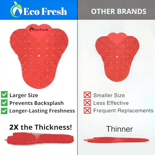 Premium Large Urinal Screen Deodorizer 10 pack of 3D Wave – Anti-Splash Urinal Cake infused with Essential Oils for Long Lasting 30-Day Odor Control in Bathrooms Toilets Offices Schools, Cherry Scent - color: Red
