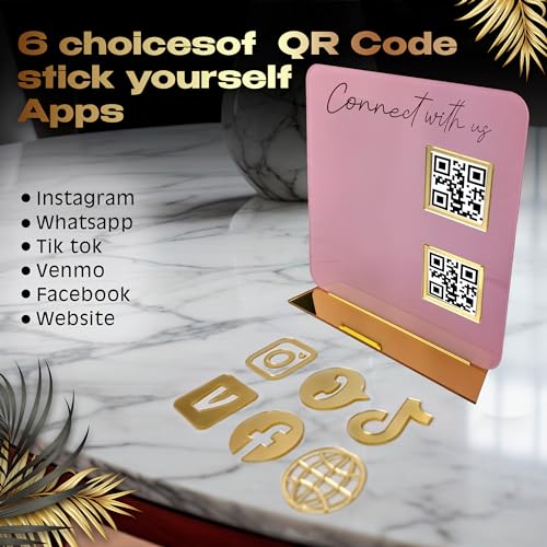 Skywin QR Code Sign for Business, Cash App QR Code Sign Stand - Pink - color: Pink