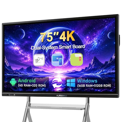 75‘’ Smart Board, 4K UHD Interactive Whiteboard for Office - size: 32"W x 68"H