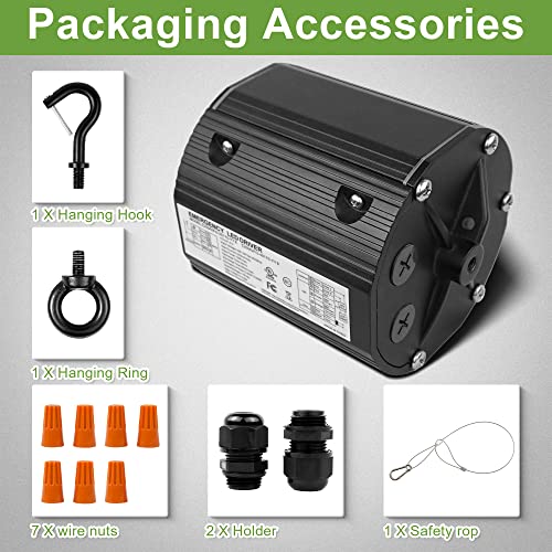 25W LED Emergency Backup Driver for Dimmable UFO High Bay Light Up to 200W