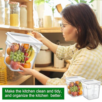 FoldTier 2 Pcs Square Food Storage Containers, White, 4 Qt - color: White, size: 4 Qt