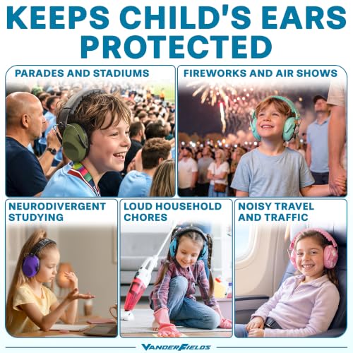Kids Noise Canceling Headphones - 31 dB (2K Hz) - Ear Protection Earmuffs - color: Green