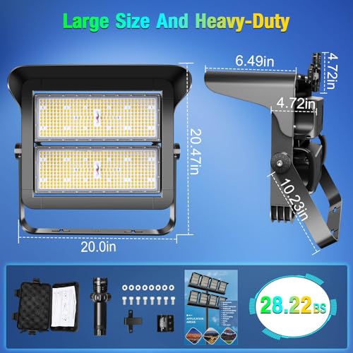 ledmo 500W Dimmable Led High Mast Stadium Light, 75000LM Super Bright - size: Extra Large/500-Dimmable