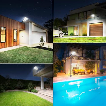 Solar Street Lights Outdoor,2 Pack Solar Lights Outdoor Waterproof Dusk to Dawn 60000LM 6500K Solar Flood Lights Motion Sensor with Remote Control, Commercial Area Lighting for Outside Parking Lot - size: 2PACK 60000LM