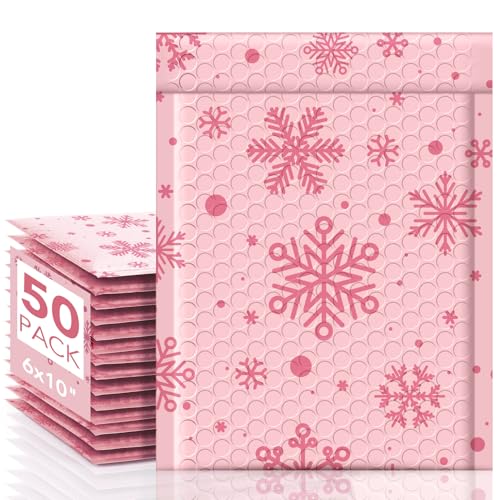 Metronic Bubble Mailer 6x10" 50 Pack Snowflake Cute Design Bubble Envelopes - color: Snowflake, size: 6x10" 50PC