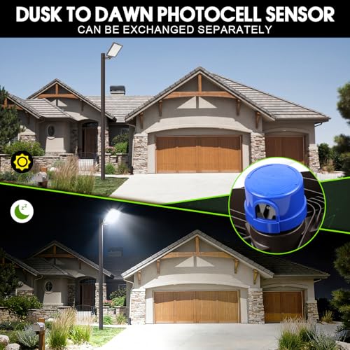 350W Parking Lot Light Slip Fitter Mount Dusk to Dawn Photocell - size: 350W/Slip Fitter/3PC