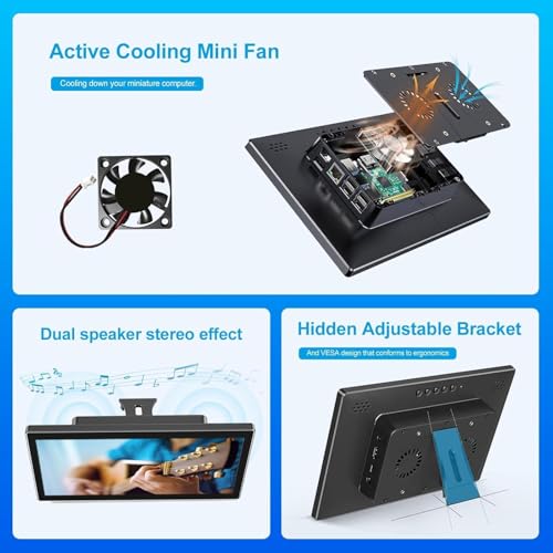 10.1 Inch Touchscreen for Raspberry Pi,1280 * 800,HDMI USB-C(Dark) - color: dark