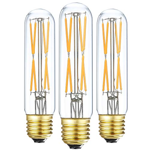 T10 Led Bulb, 8W Dimmable Led Tubular Bulbs, 75-100 Watt Equivalent, 2700K Soft Warm White,850lm, Clear Glass, E26 Base Lamp Bulb, for Cabinet Display Cabinet etc,3 Pack. - color: 8w=80w-2700k-3p