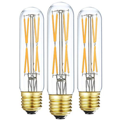 T10 Led Bulb, 8W Dimmable Led Tubular Bulbs, 75-100 Watt Equivalent, 2700K Soft Warm White,850lm, Clear Glass, E26 Base Lamp Bulb, for Cabinet Display Cabinet etc,3 Pack. - color: 8w=80w-2700k-3p