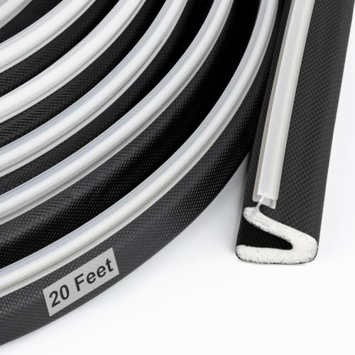 Litaibai 20 ft Kerf Weather Stripping Door Seal for Exterior Doors, Black - color: Black, size: 20 Feet